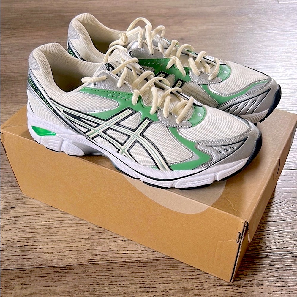 ASICS Green and White Athletic Sneakers